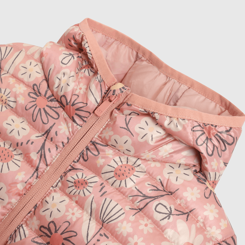 Chaqueta rosada con flores para niñas encantadoras y cómodas