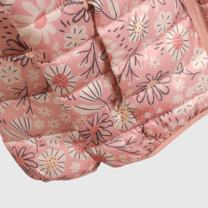Chaqueta rosada con flores para niñas encantadoras y cómodas
