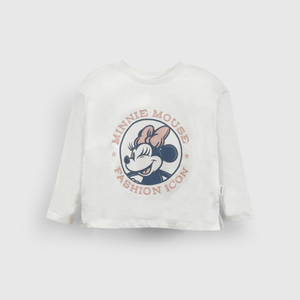 Polera blanca Minnie para niñas, estilo y comodidad