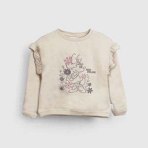 Polerón beige con Minnie para niñas, suave y cómodo