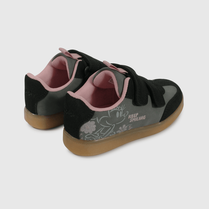 Zapatilla negra Minnie para niña, comodidad y estilo