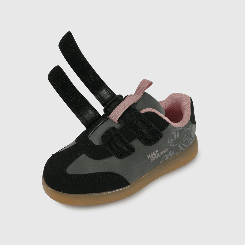 Zapatilla negra Minnie para niña, comodidad y estilo