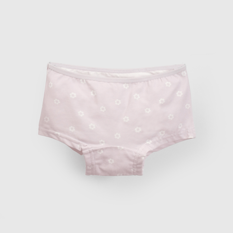 Calzones morados con flores para niñas, pack de 3