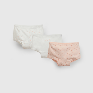 Calzones rosados con corazones para niñas, pack de 3