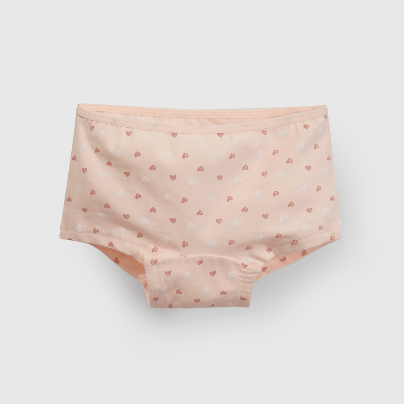 Calzones rosados con corazones para niñas, pack de 3
