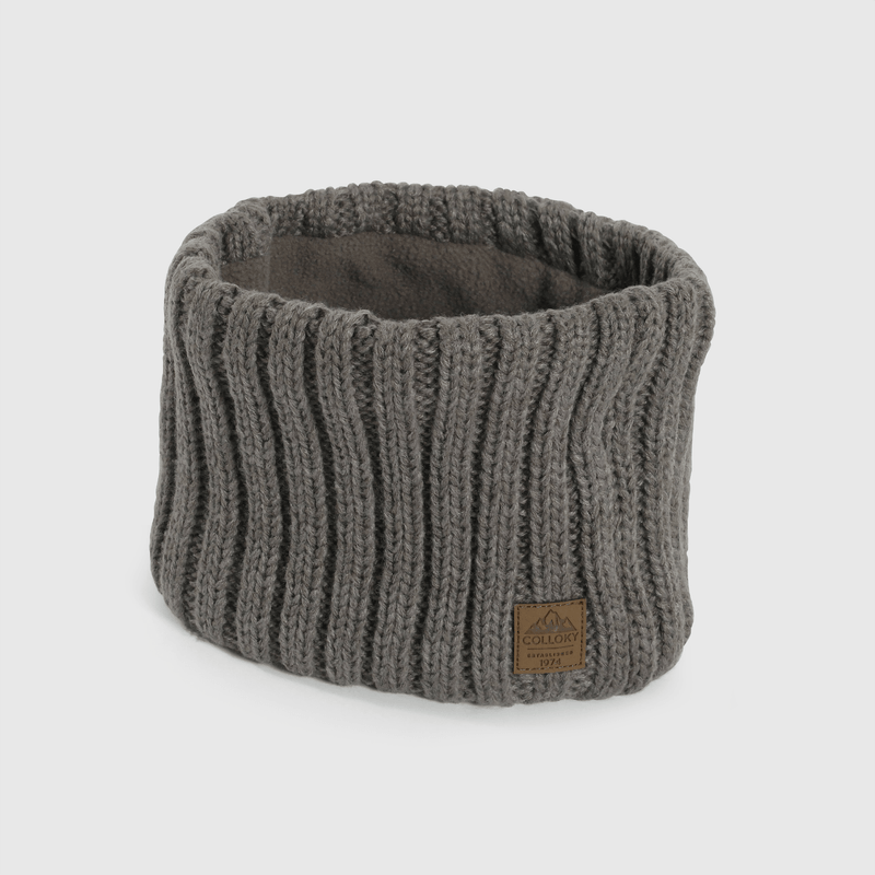 Cuello trenzado gris para niños, estilo y calidez