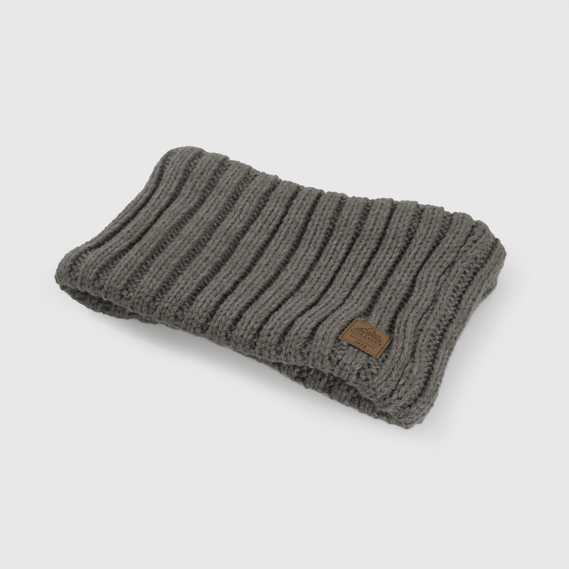 Cuello trenzado gris para niños, estilo y calidez