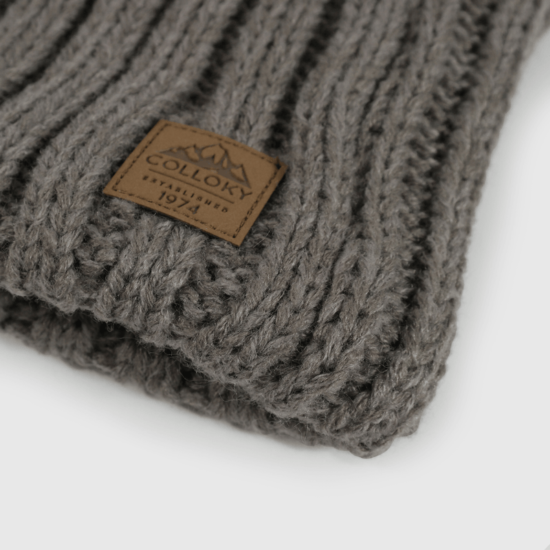 Cuello trenzado gris para niños, estilo y calidez