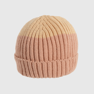 Gorro bicolor rosado para niñas, cálido y cómodo