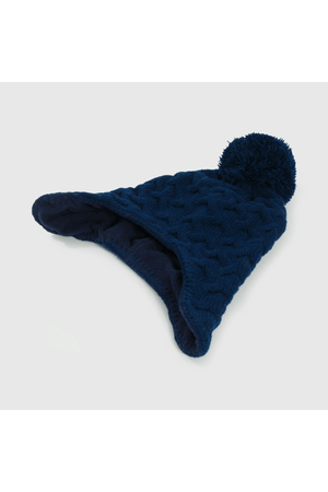 Gorro Tejido con Forro Azul