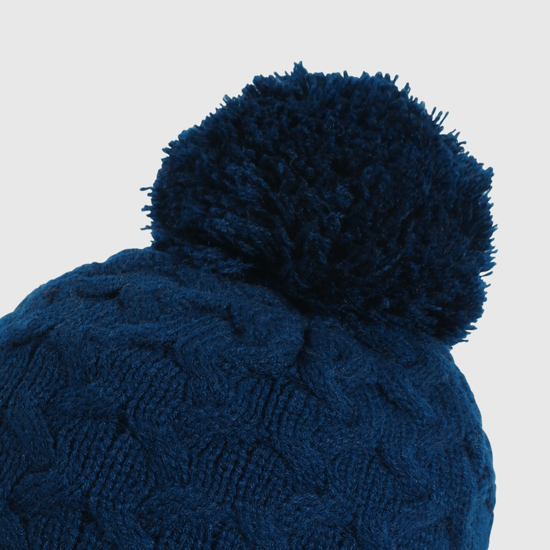 Gorro azul tejido para niños, abrigo y estilo