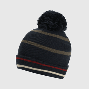 Gorro azul con líneas para niños, estilo y calidez