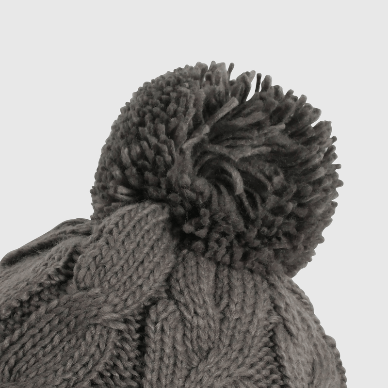 Gorro gris trenzado para niños, abrigo y estilo