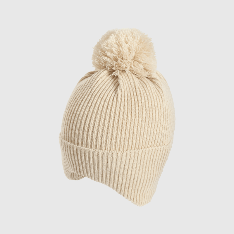 Gorro beige para niños, suave y acogedor