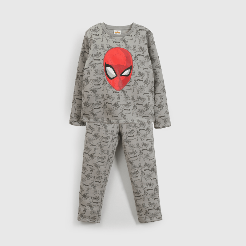 Pijama gris Spiderman para niños, comodidad y estilo