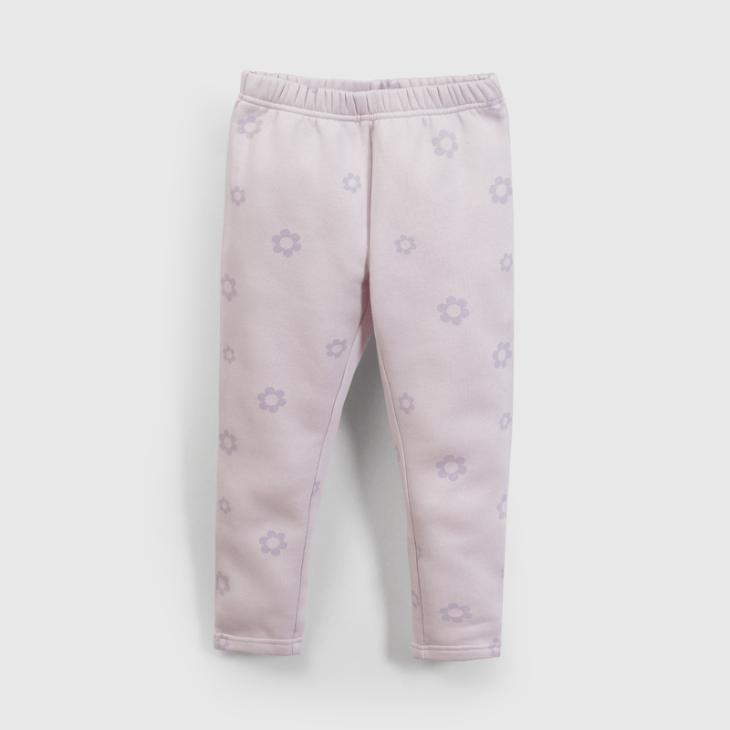 Pijama morado con flores para niñas, suave y cómodo