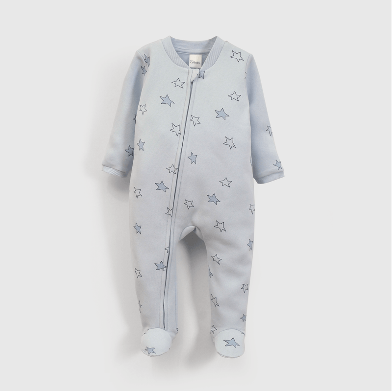 Pijama de Franela con Estrellas Celeste
