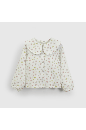 Blusa Bambula Blanca Flores