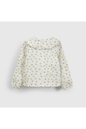 Blusa Bambula Blanca Flores