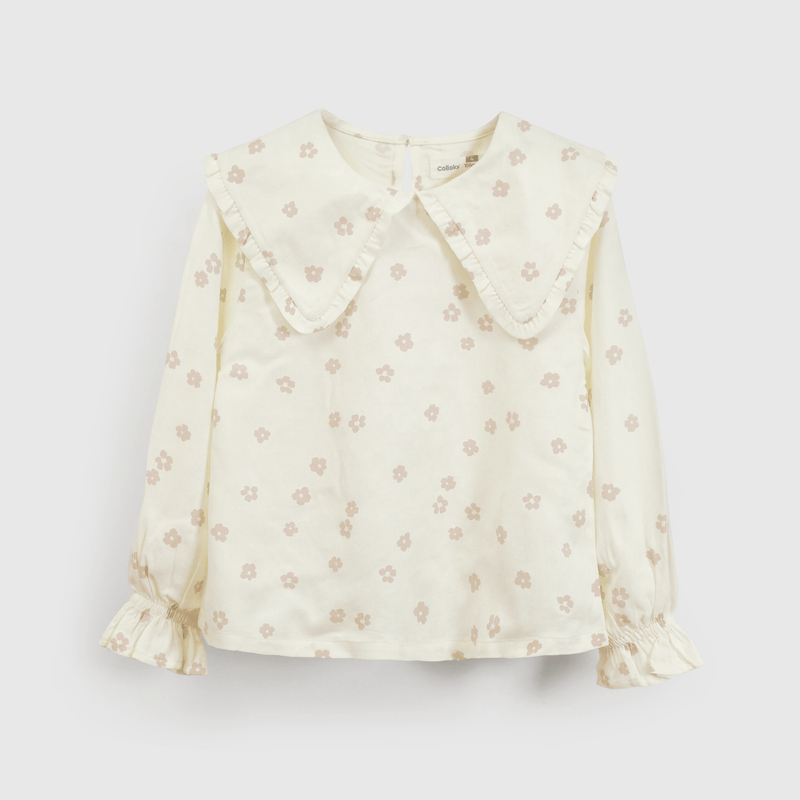 Blusa amarilla con flores para niña, estilo encantador y cómodo