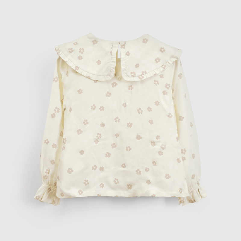 Blusa amarilla con flores para niña, estilo encantador y cómodo
