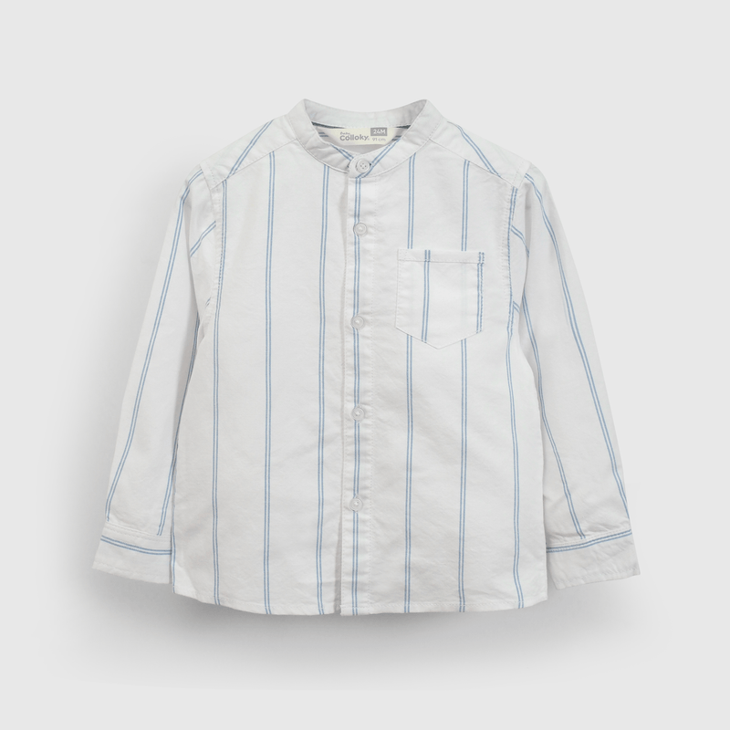 Camisa Cuello Mao Rayada