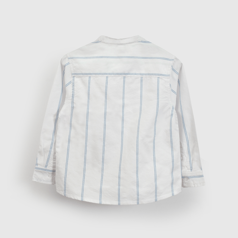 Camisa Cuello Mao Rayada