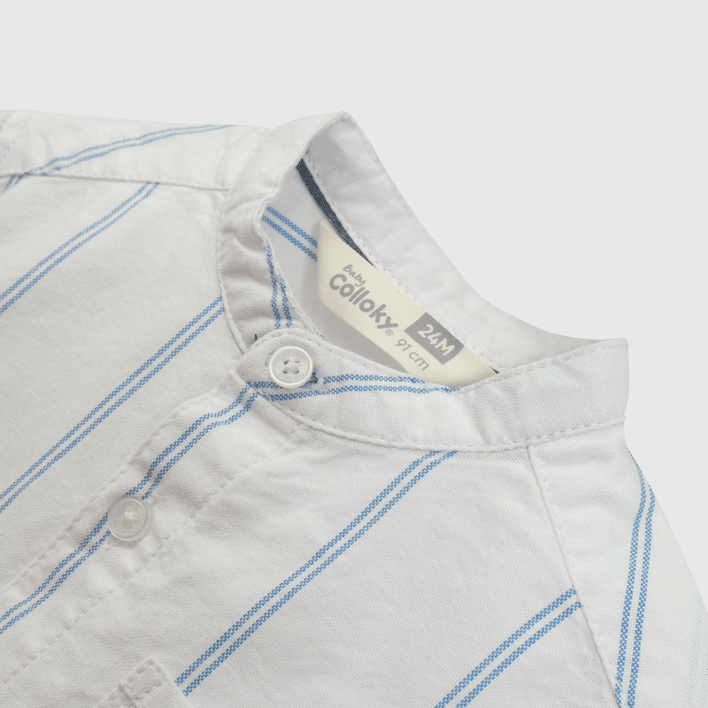 Camisa Cuello Mao Rayada