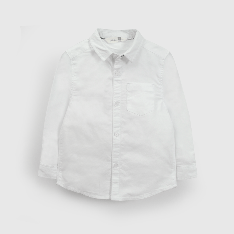 Camisa blanca para niños, estilo clásico y cómodo