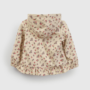 Chaqueta floral beige para niña, estilo encantador y cómodo