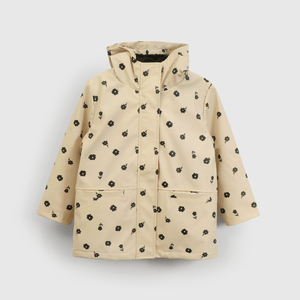 Chaqueta beige con flores para niñas, estilo y comodidad