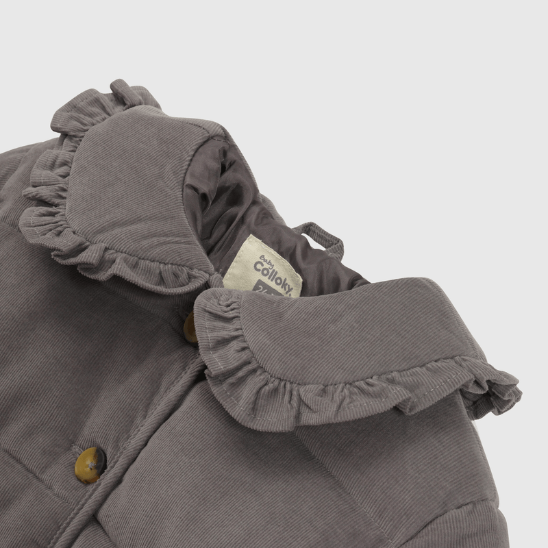 Chaqueta gris para niña, abrigo cómodo y elegante