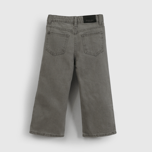 Jeans gris con brillos para niña, estilo y comodidad