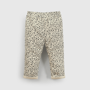 Pantalón beige con flores para niña, estilo encantador y cómodo