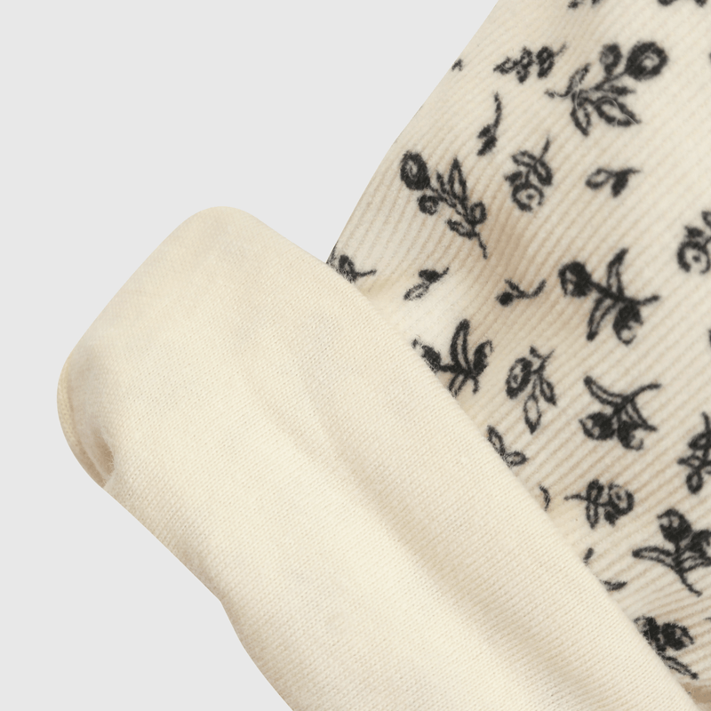 Pantalón Forrado Beige Flores