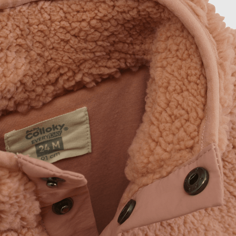 Abrigo cálido y suave para niña en color rosado