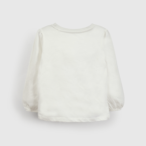 Polera blanca para niña, estilo encantador y cómodo