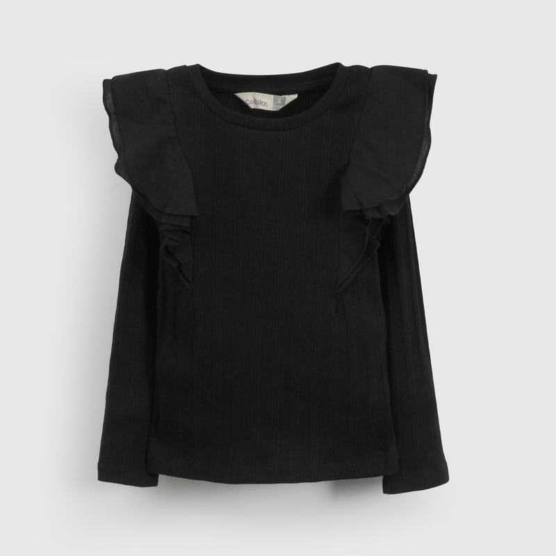 Polera negra para niña, estilo y comodidad