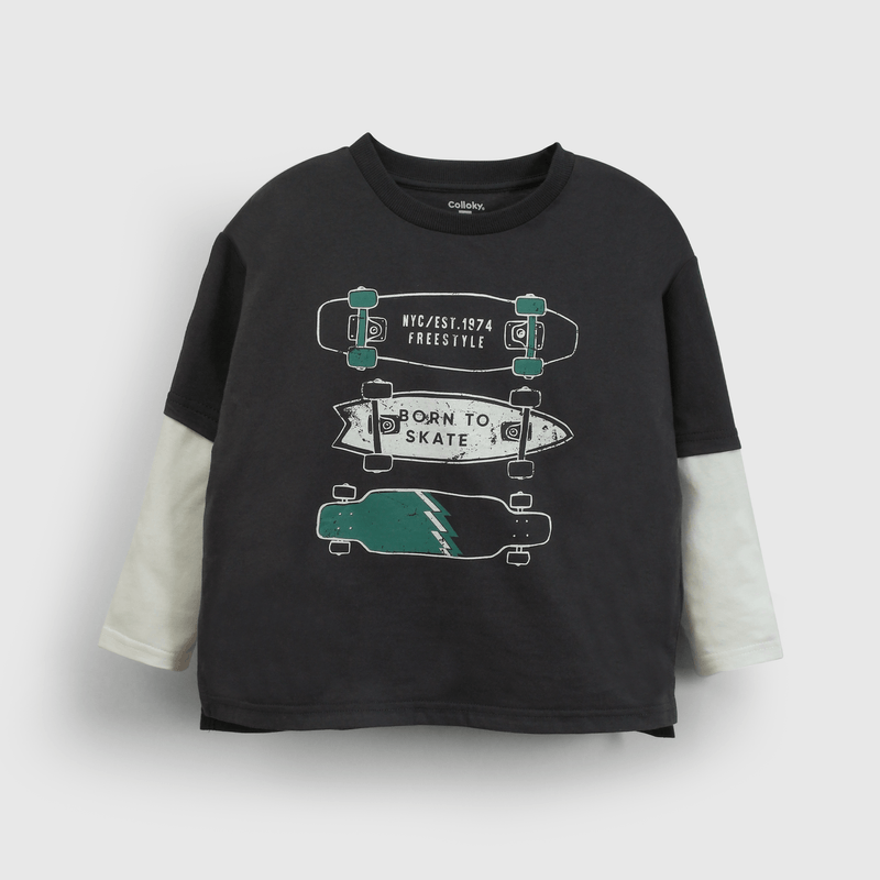 Polera skate niño negra, estilo y comodidad para tu pequeño
