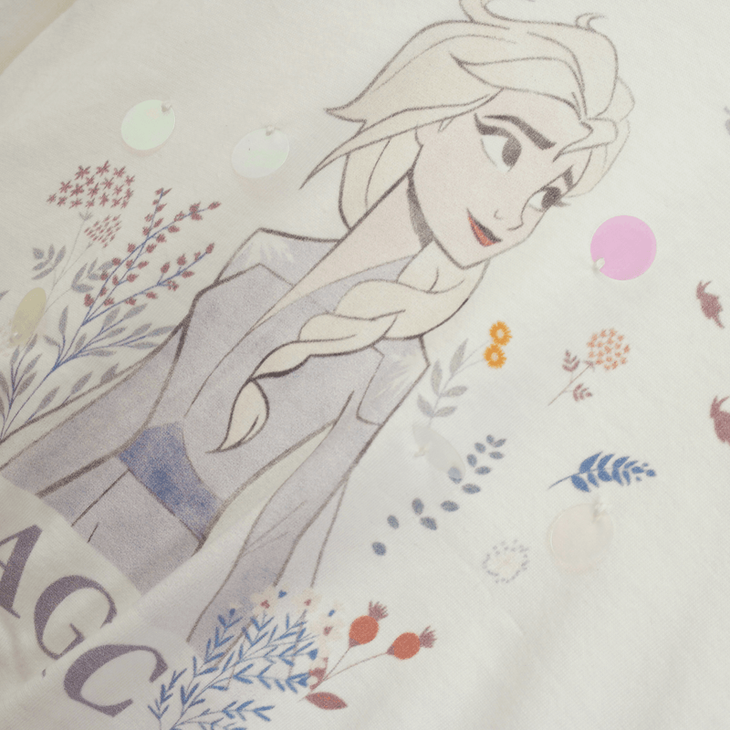 Polera blanca con Elsa para niñas, mágica y cómoda