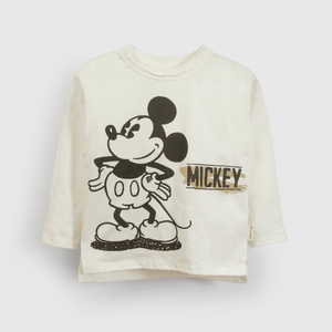 Polera Mickey blanca para niños, comodidad y estilo