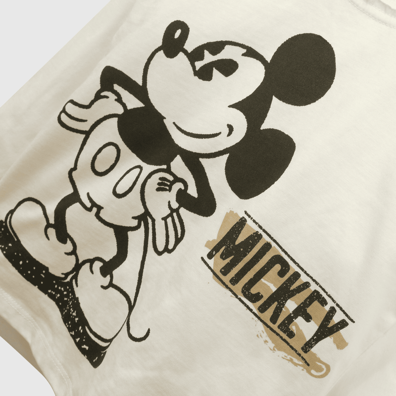 Polera Mickey blanca para niños, comodidad y estilo