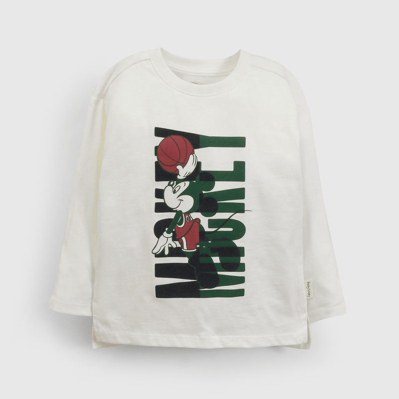 Polera blanca Mickey para niños, comodidad y estilo