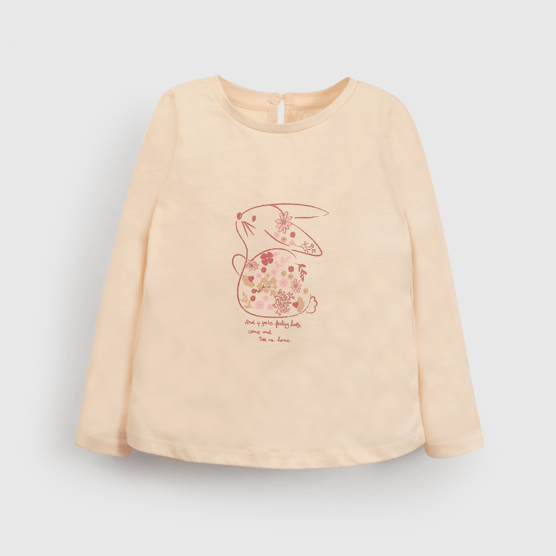 Polera suave niña rosa con conejo encantador para tu pequeña