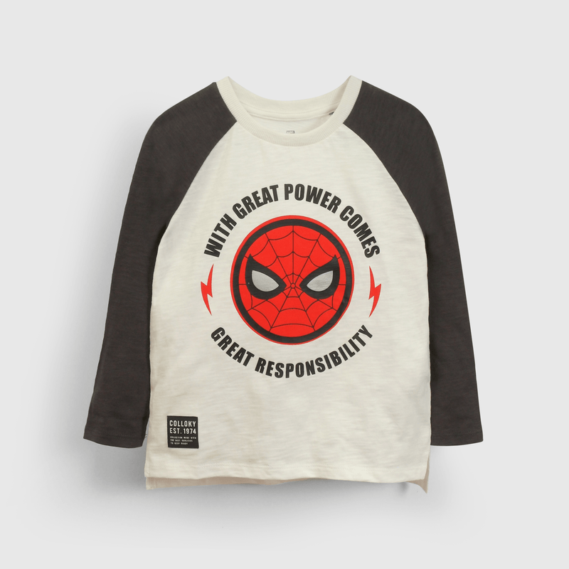 Polera blanca Spiderman para niños, estilo y diversión