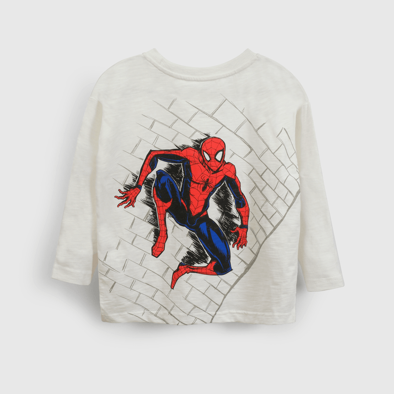 Polera blanca Spiderman para niños llenos de energía