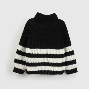 Sweater rayado negro para niños, estilo y comodidad