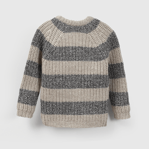Sweater de rayas gris y beige para niños