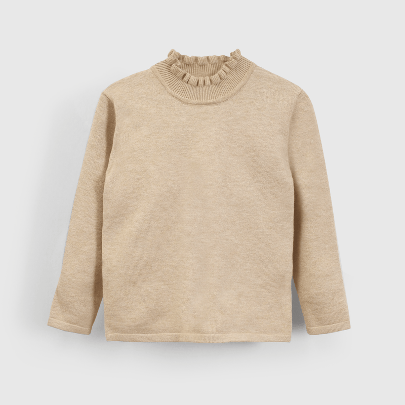 Sweater beige para niña, abrigo suave y cómodo