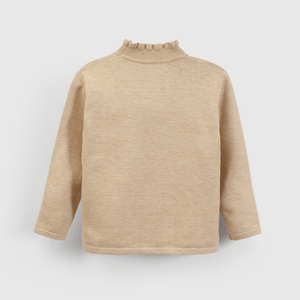 Sweater beige para niña, abrigo suave y cómodo